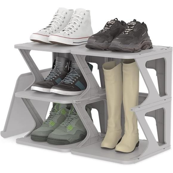 Vertical Shoe Rack Organizer, Stackable Push-pull Shoe Storage Cubes